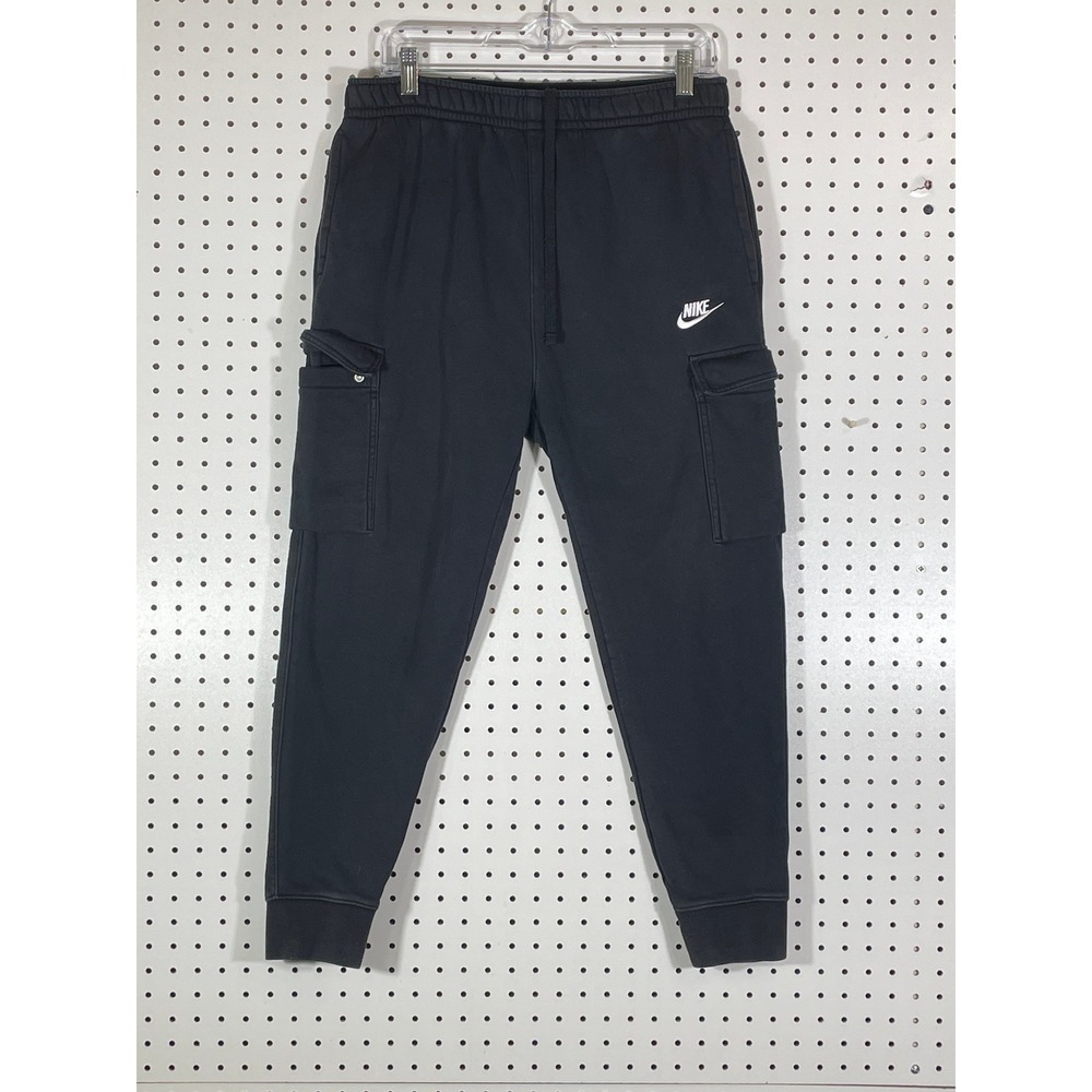 Nike Sportswear Club Fleece Cargo Pants Black Joggers CD3129-010 Mens Medium